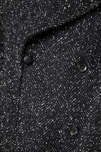 Double-breasted coat in black black