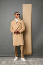 Untreated coat in camel 