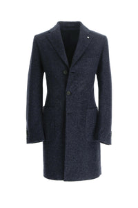 London coat in blue jersey blue