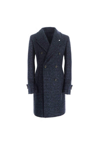 Chesterfield coat in blue jersey blue