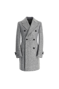Chesterfield coat in gray jersey light grey