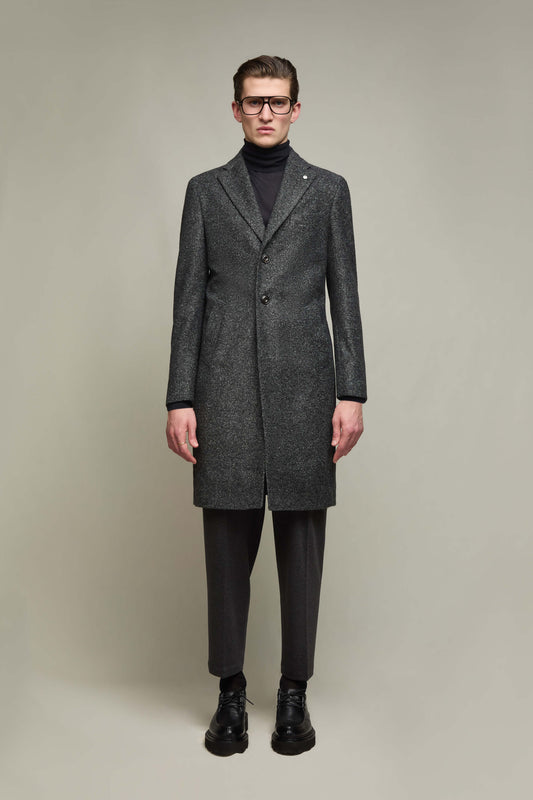 Jersey overcoat in gray mèlange