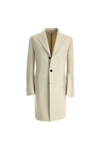 Garment-dyed coat in ivory white