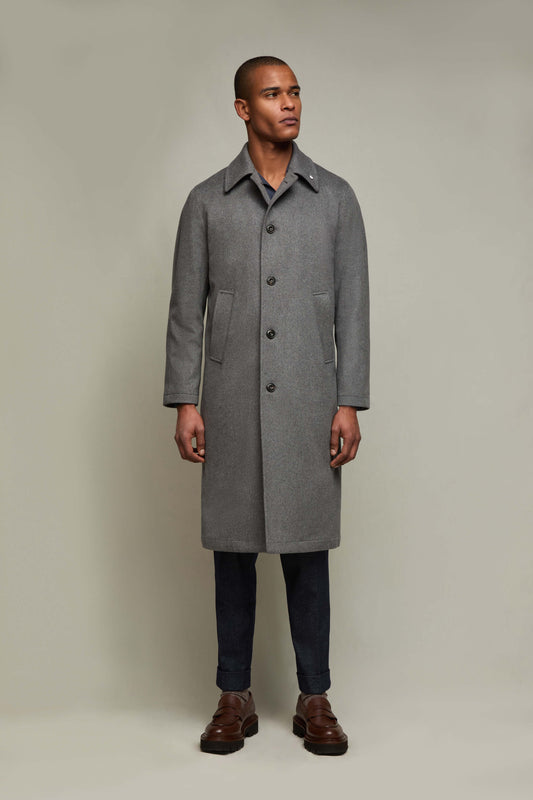 Cappotto in lana e cashmere grigio medio