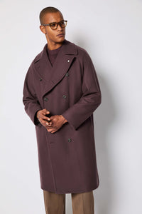 Cappotto over doppiopetto bordeaux bordeaux