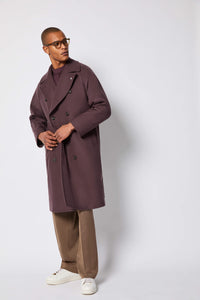 Cappotto over doppiopetto bordeaux bordeaux