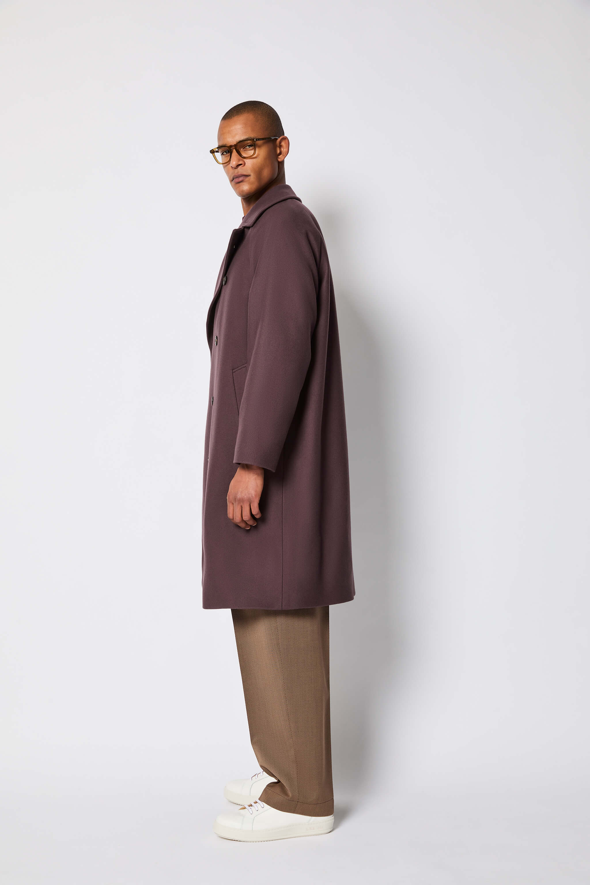 Cappotto over doppiopetto bordeaux