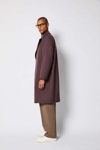 Cappotto over doppiopetto bordeaux bordeaux