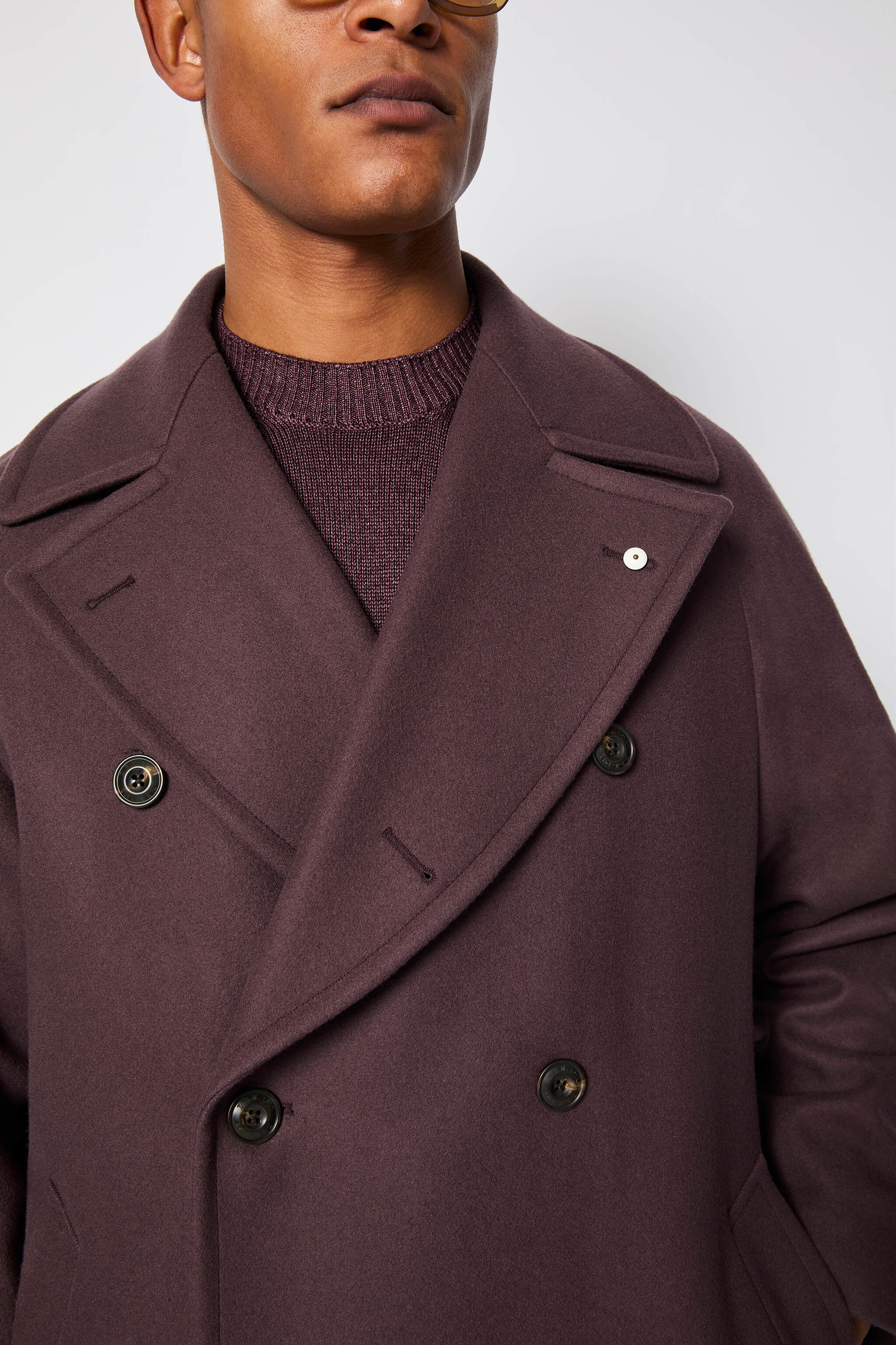 Cappotto over doppiopetto bordeaux
