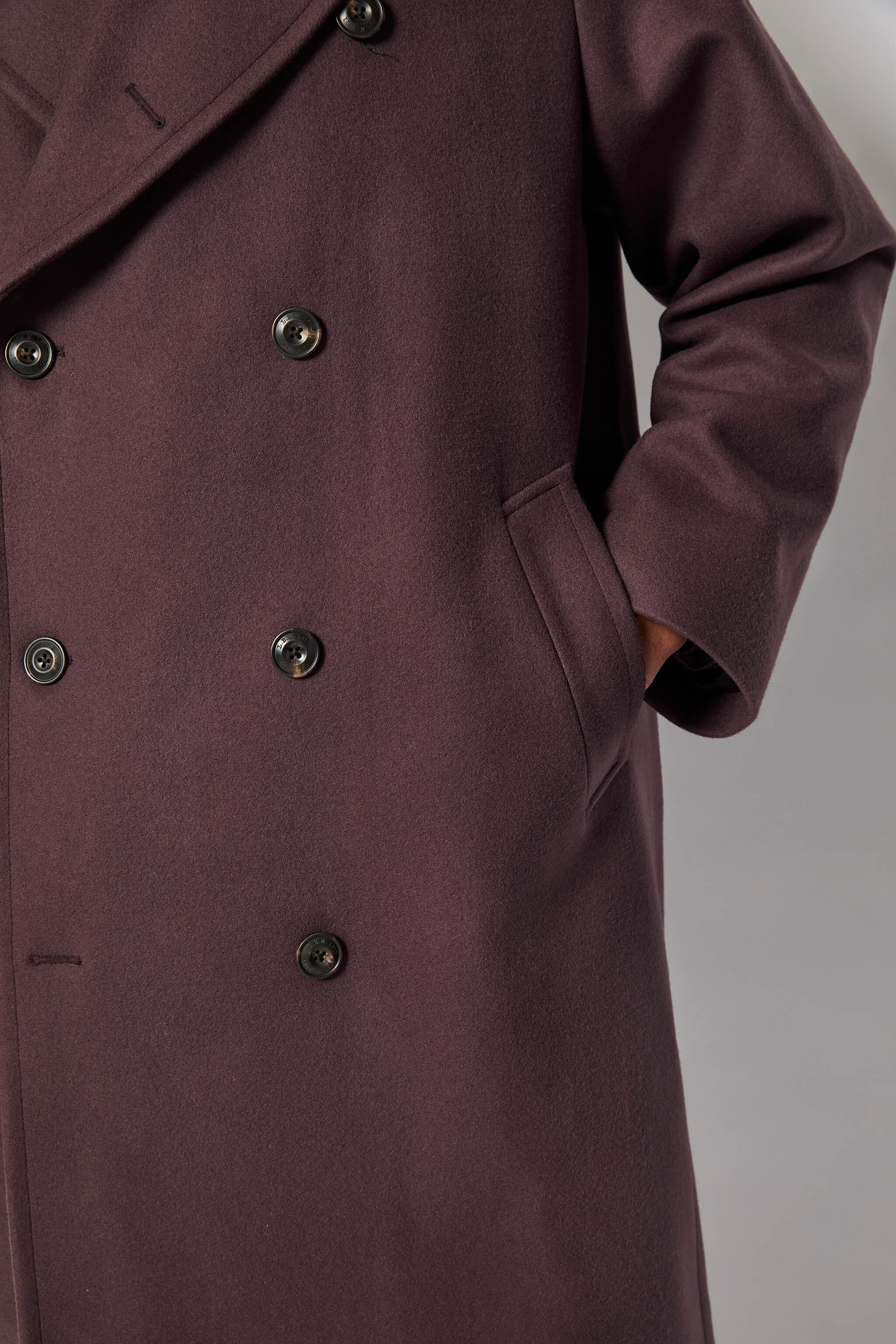 Cappotto over doppiopetto bordeaux