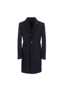 Garment-dyed coat in midnight blue blue
