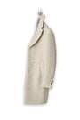 Garment-dyed single breasted coat in ivory 