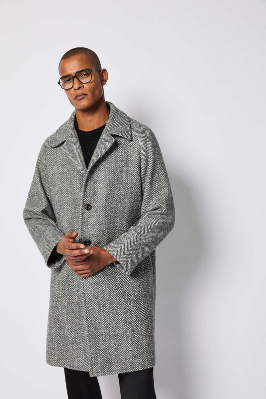 Cappotto monopetto non trattato grigio