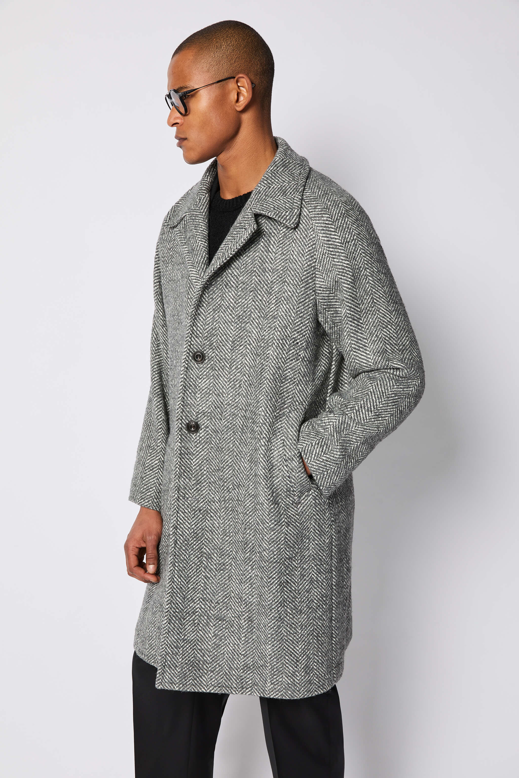 Cappotto monopetto non trattato grigio