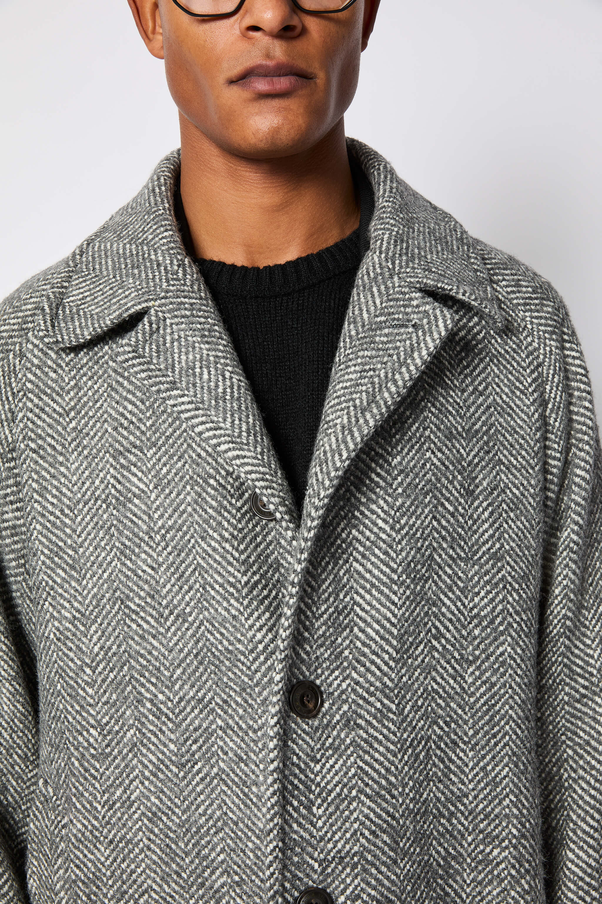 Cappotto monopetto non trattato grigio