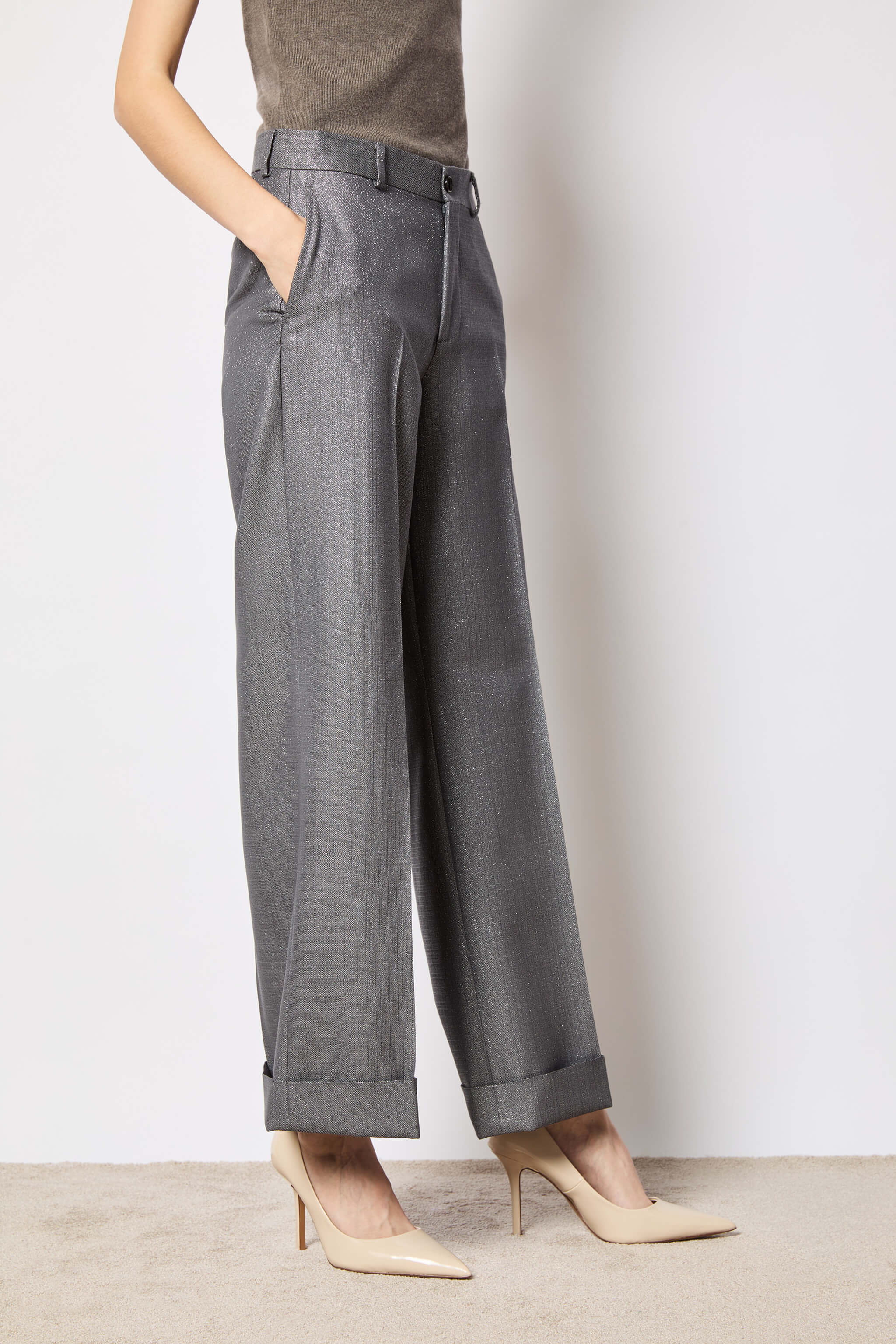 Karen pants lurex gray