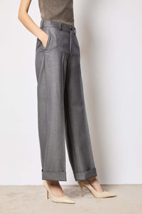 Karen pants lurex gray white