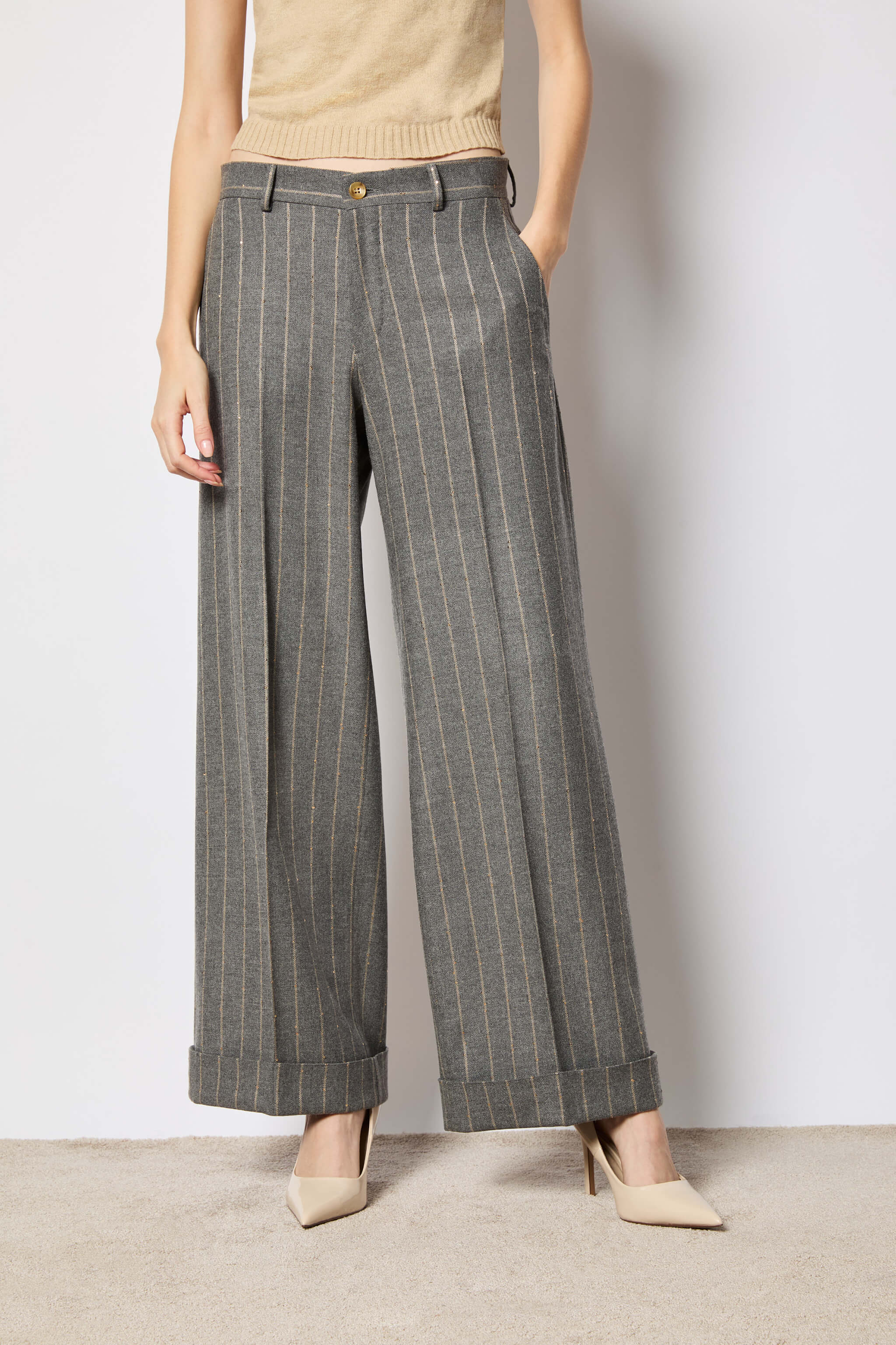 Karen pants smoky gray pinstripe