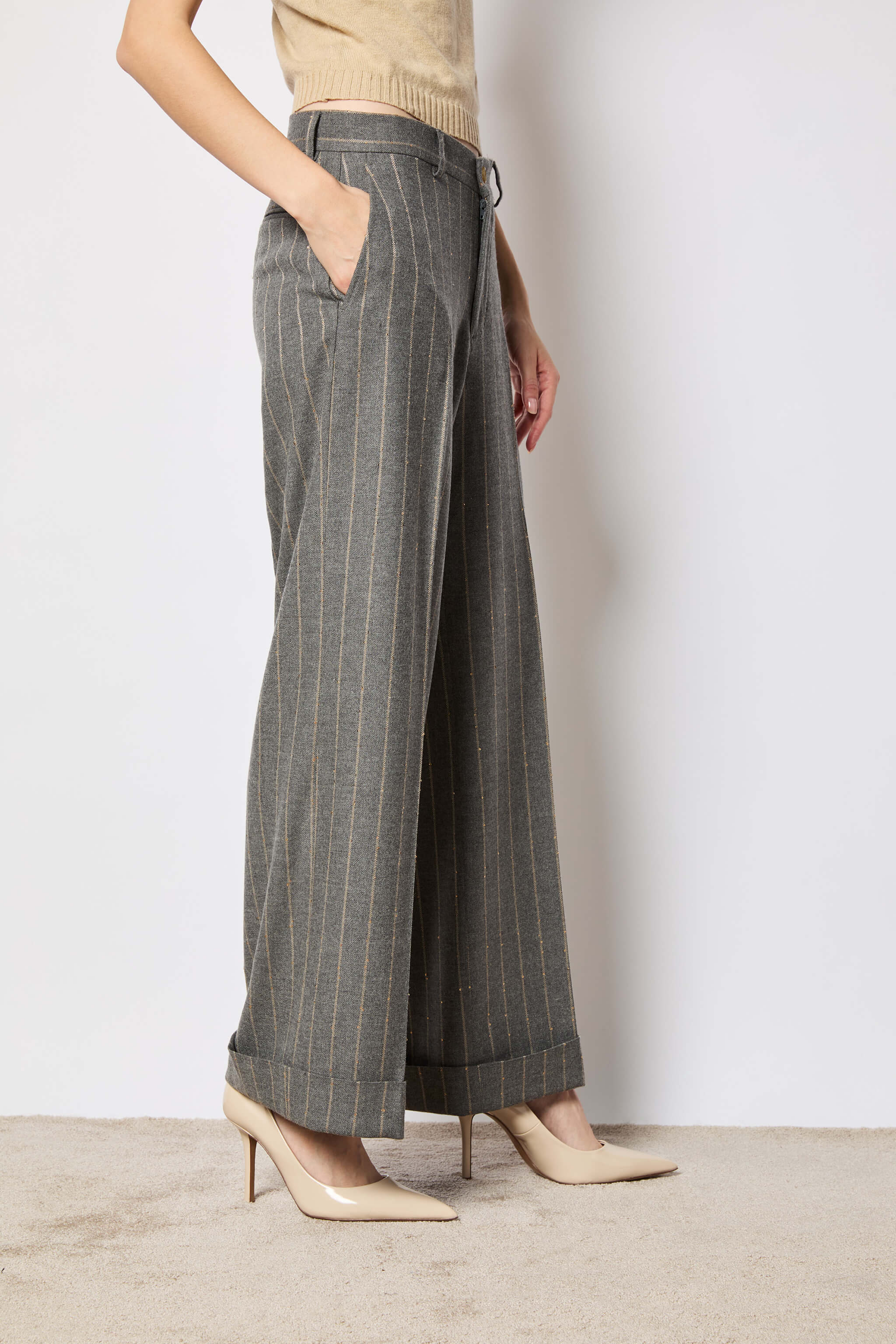 Karen pants smoky gray pinstripe