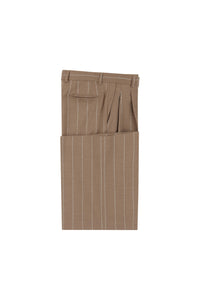 Elisa pants wide hazelnut pinstripe beige