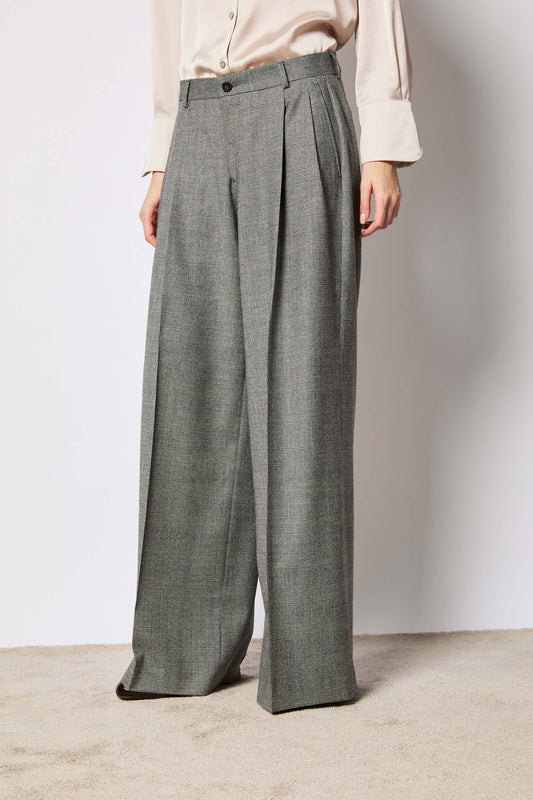 Elisa wide windowed gray pants