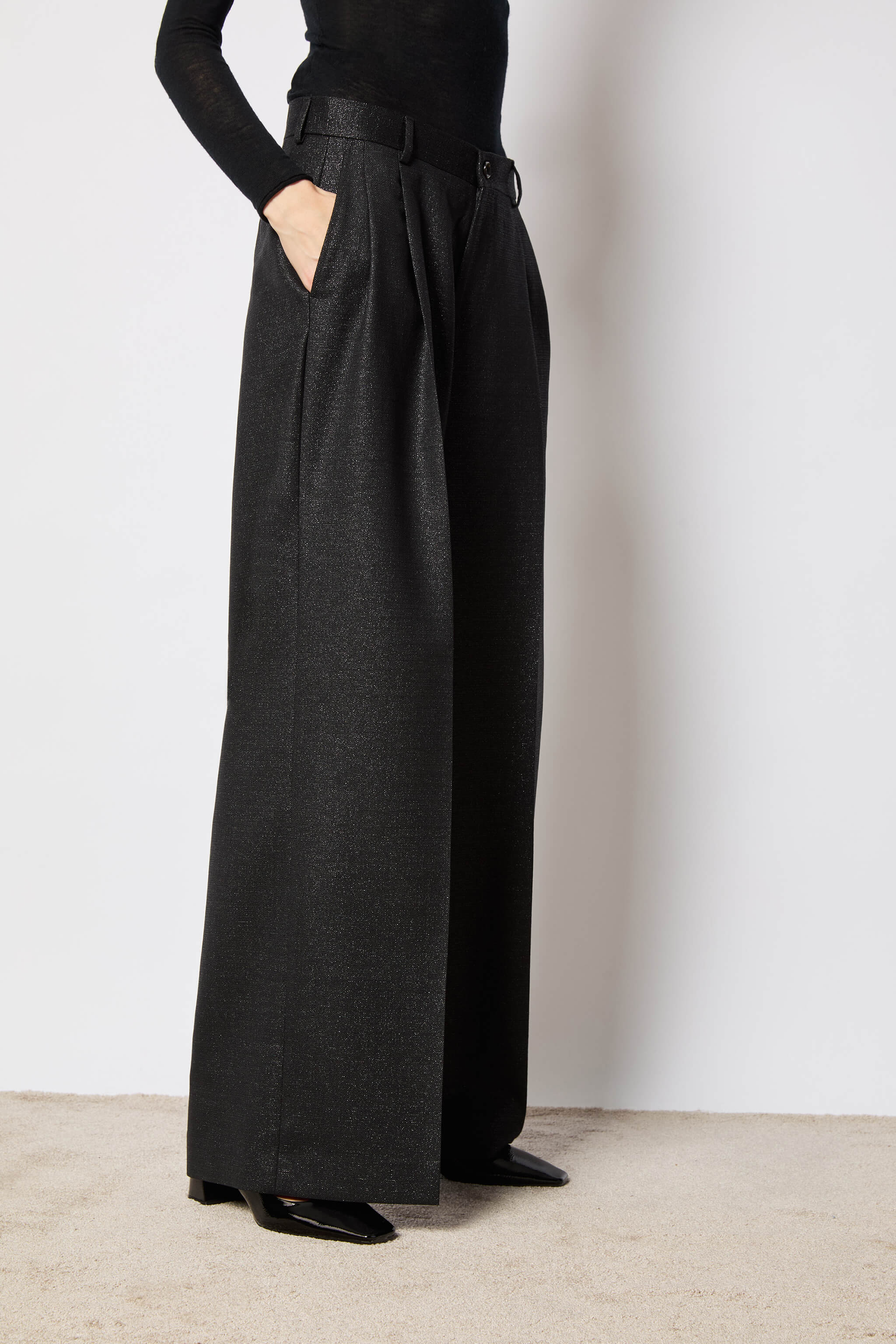 Elisa pant wide lurex black