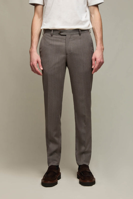 ELTON wool pants in mud gray