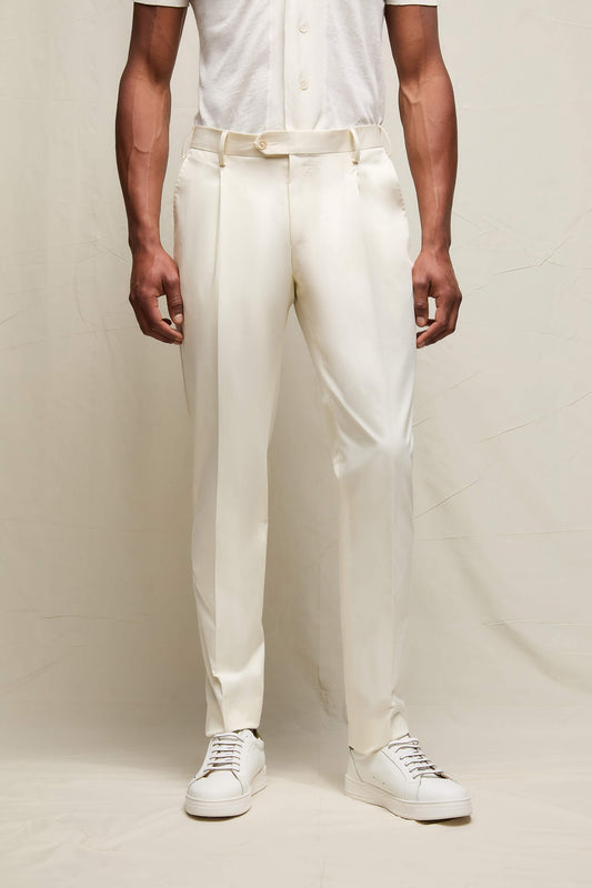 Pantalone MICHAEL in cotone avorio