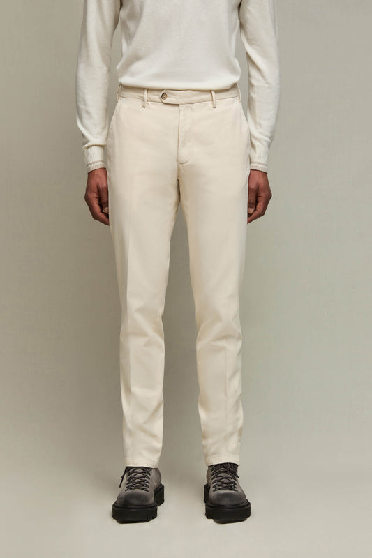 Garment-dyed ELTON pants in ivory