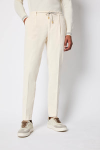 Ed garment-dyed pants in ivory white