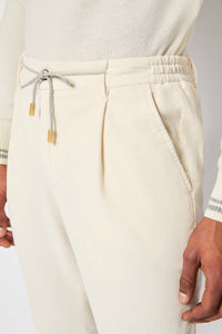 Ed garment-dyed pants in ivory white