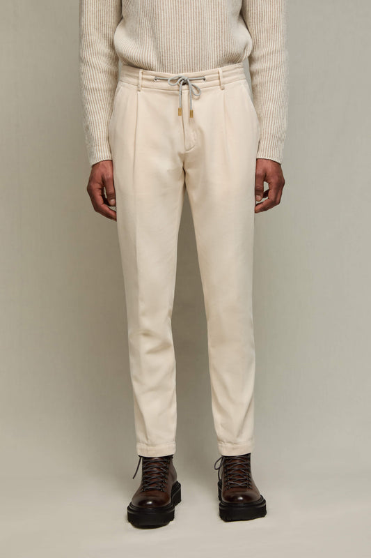 Garment-dyed ED pants in ivory