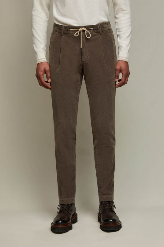 Garment-dyed ED pants in taupe