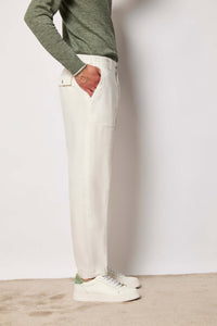 Andy pants garment-dyed - white white