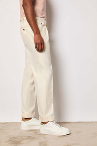 Pantalone miles tinto capo avorio bianco