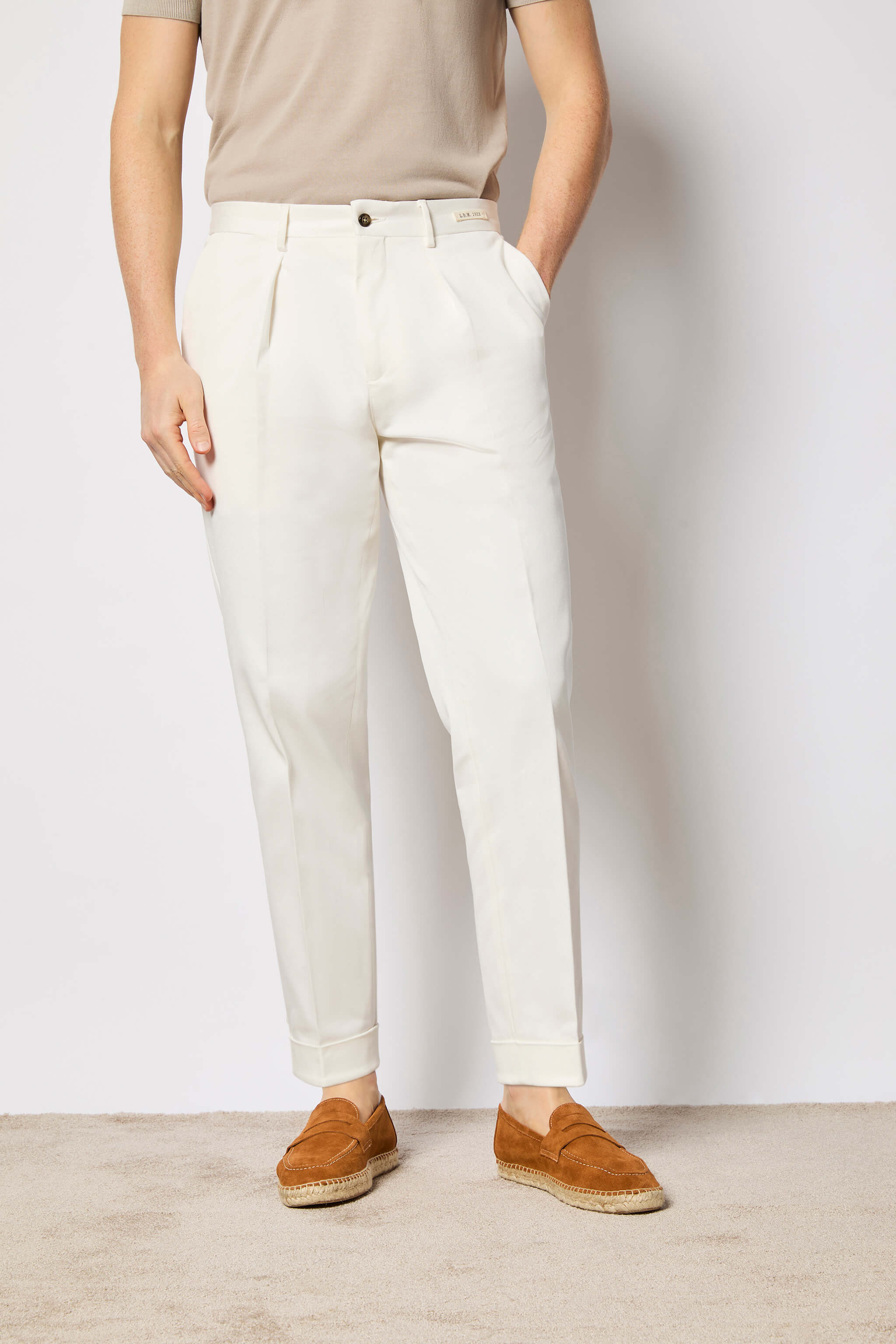 Garment-dyed DUKE pants - white