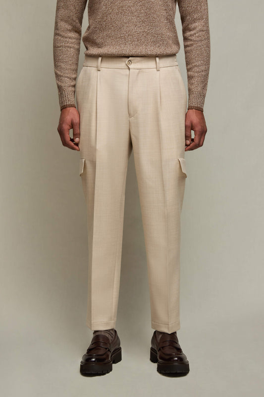 JEFFREY wool pants in ivory