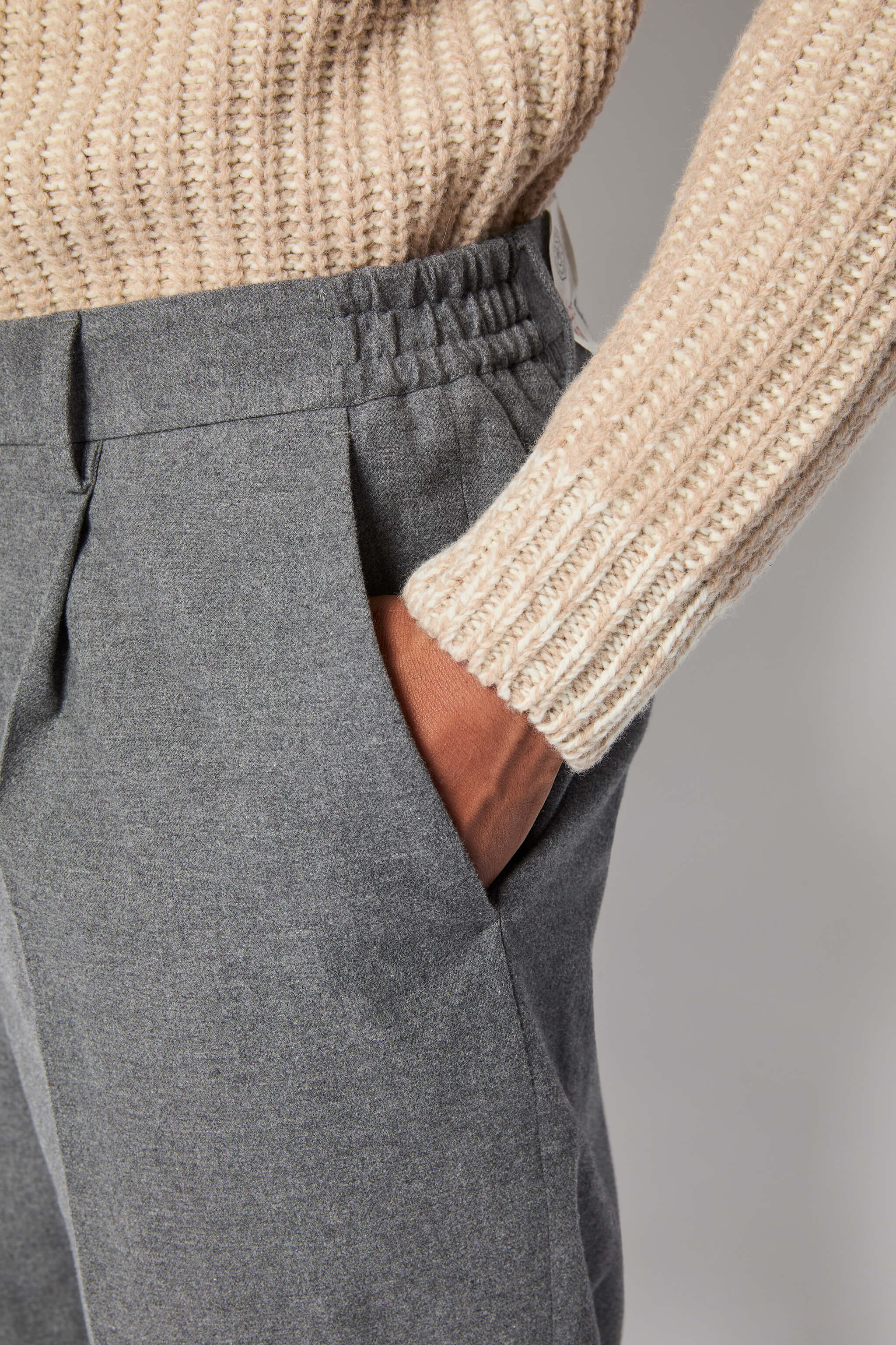 Pantalone WILSON grigio chiaro melange