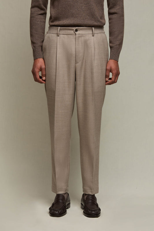 WILSON wool pants in sand beige