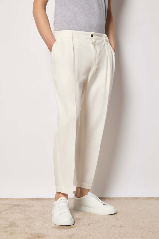 Garment-dyed Clarence pants - ivory