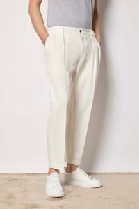 Garment-dyed clarence pants - ivory white