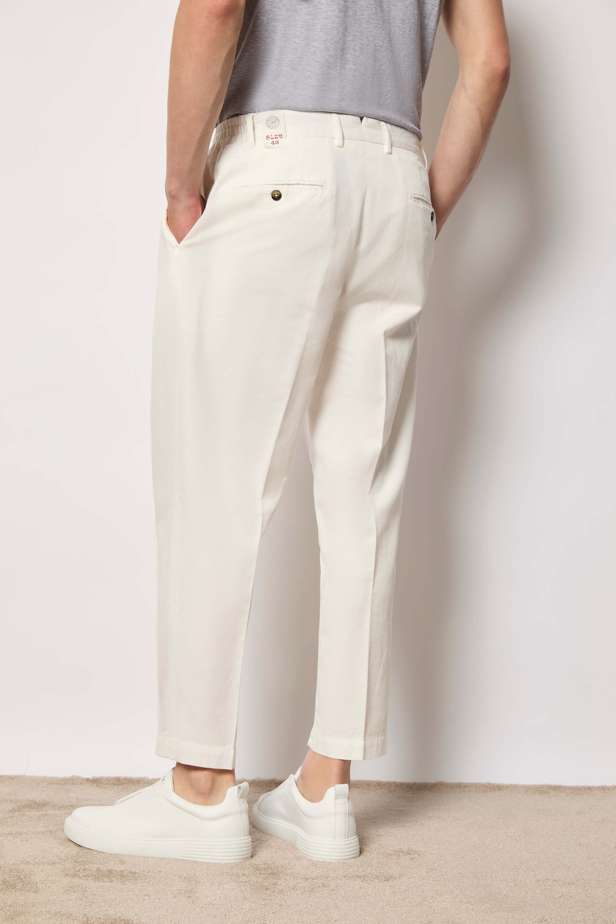 Garment-dyed Clarence pants - ivory