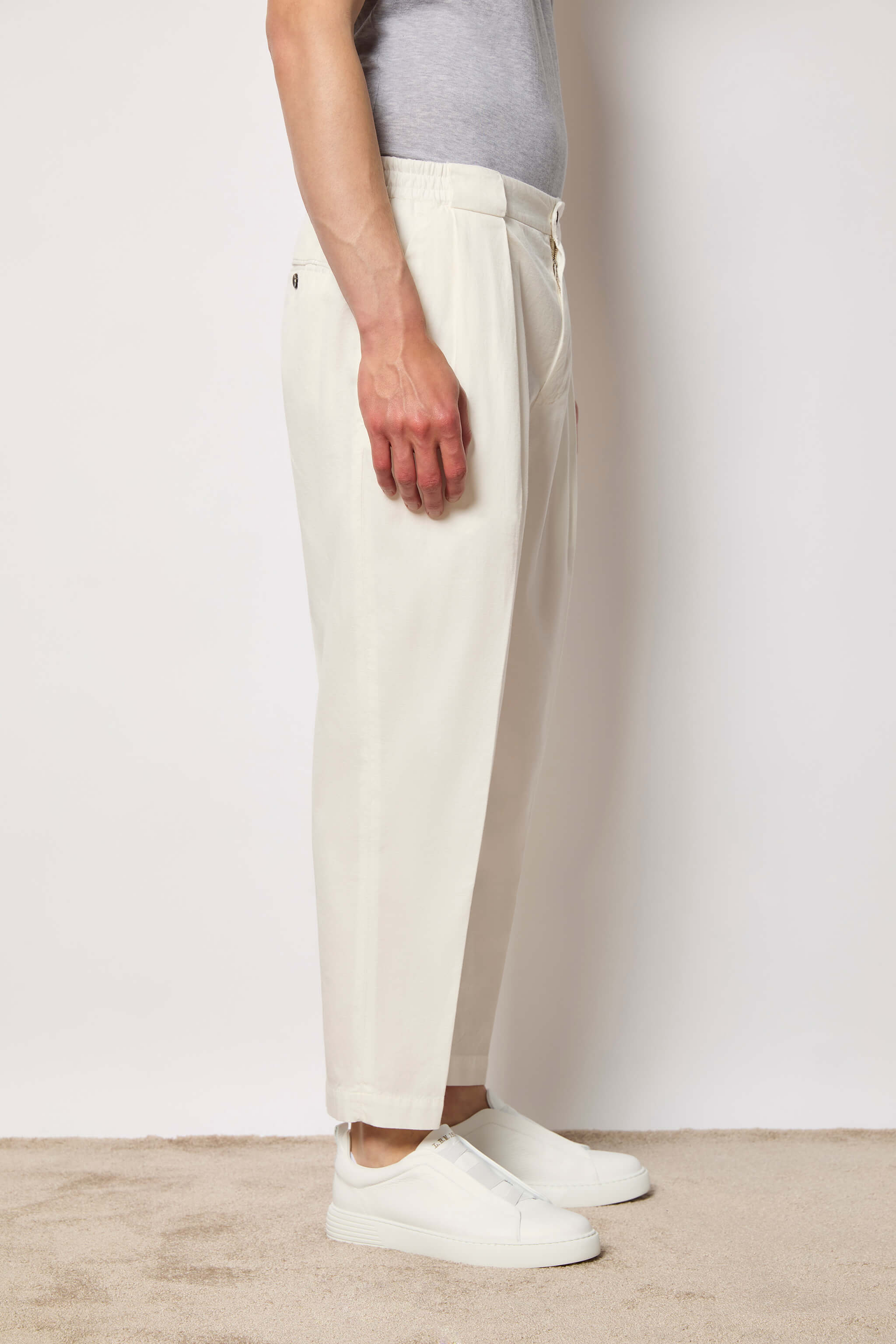 Garment-dyed Clarence pants - ivory