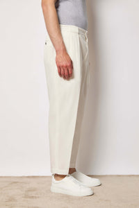 Garment-dyed clarence pants - ivory white
