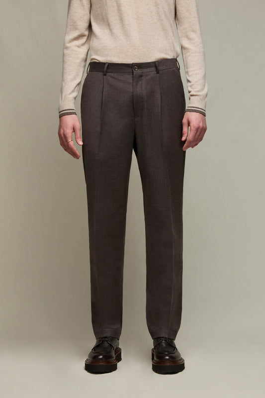 THOMAS wool pants in dark brown