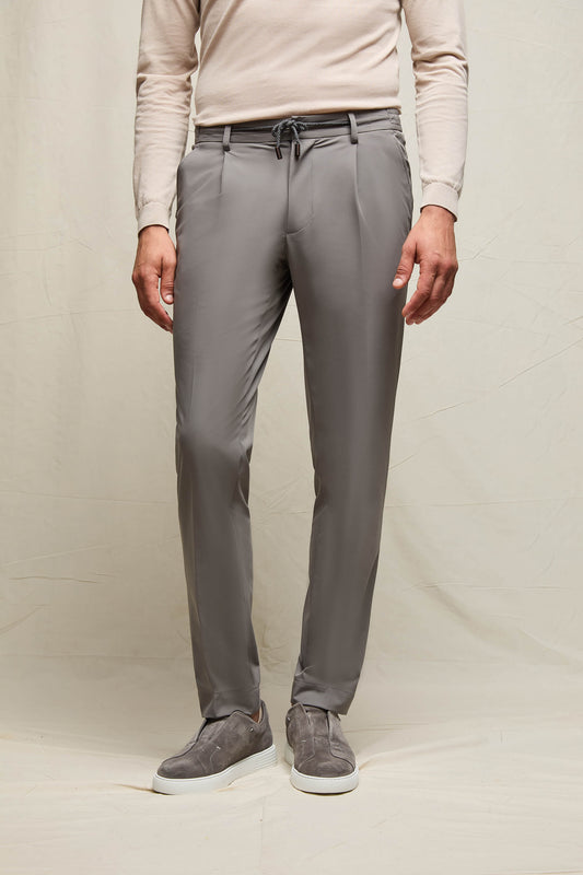 Pantalone ED tessuto tecnico grigio perla