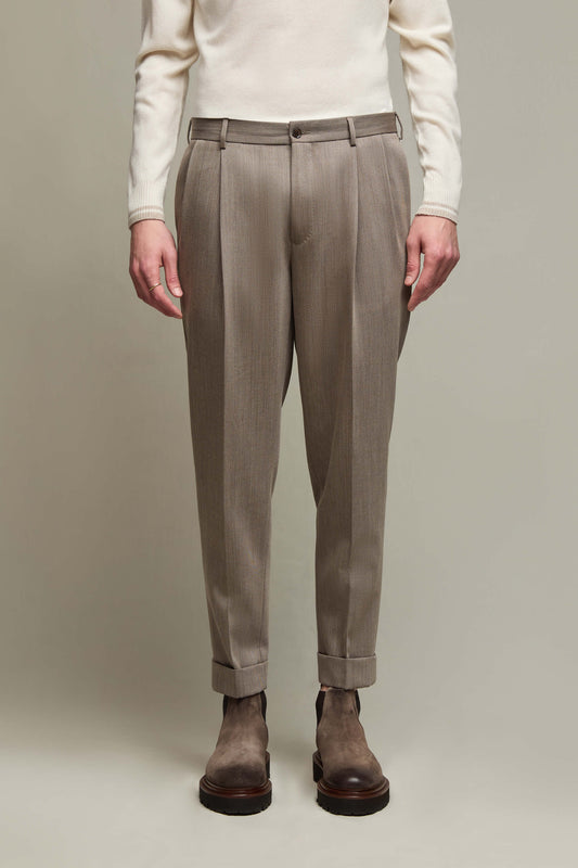 JACO wool pants in sand beige