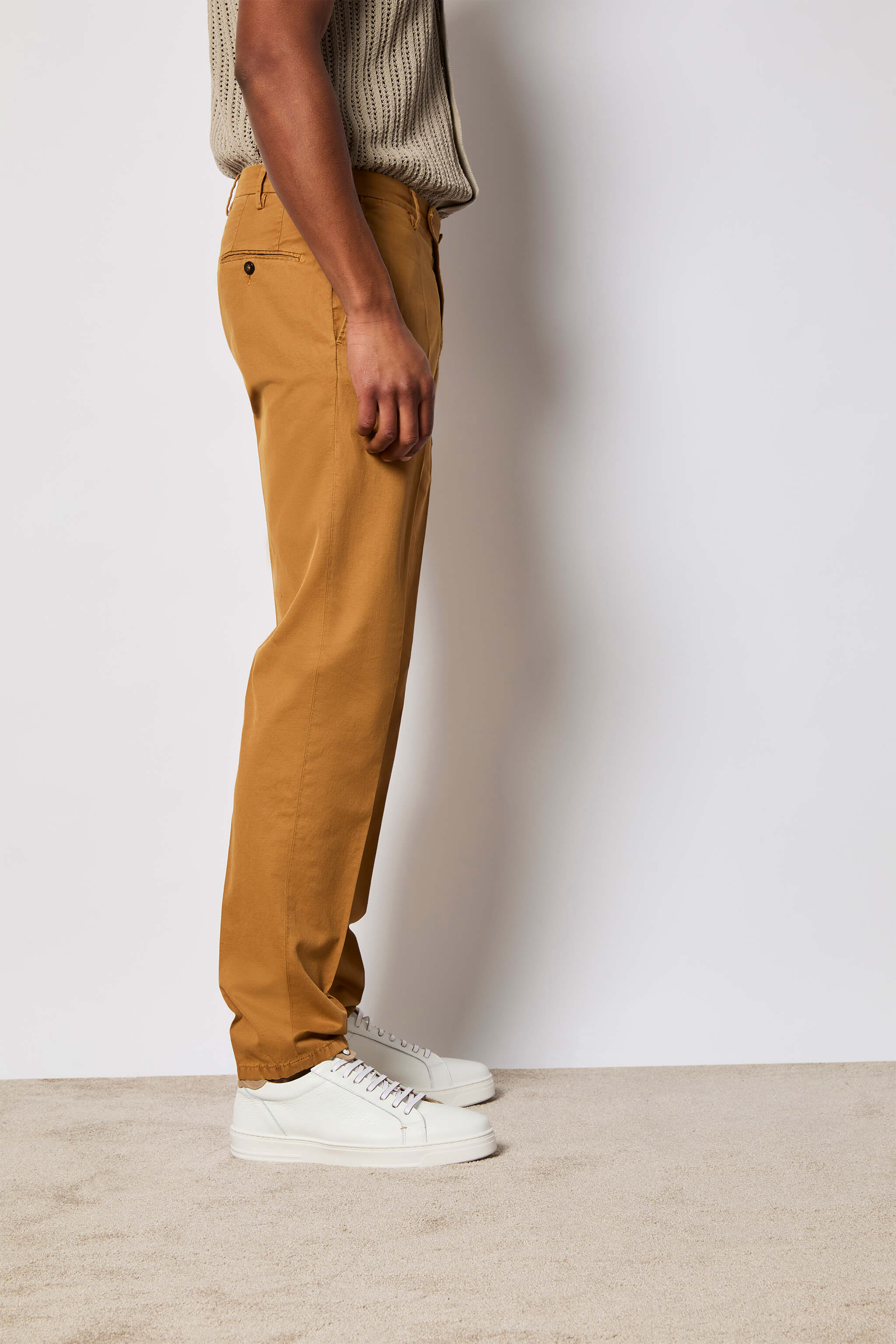 Garment-dyed ELTON pants - ochre