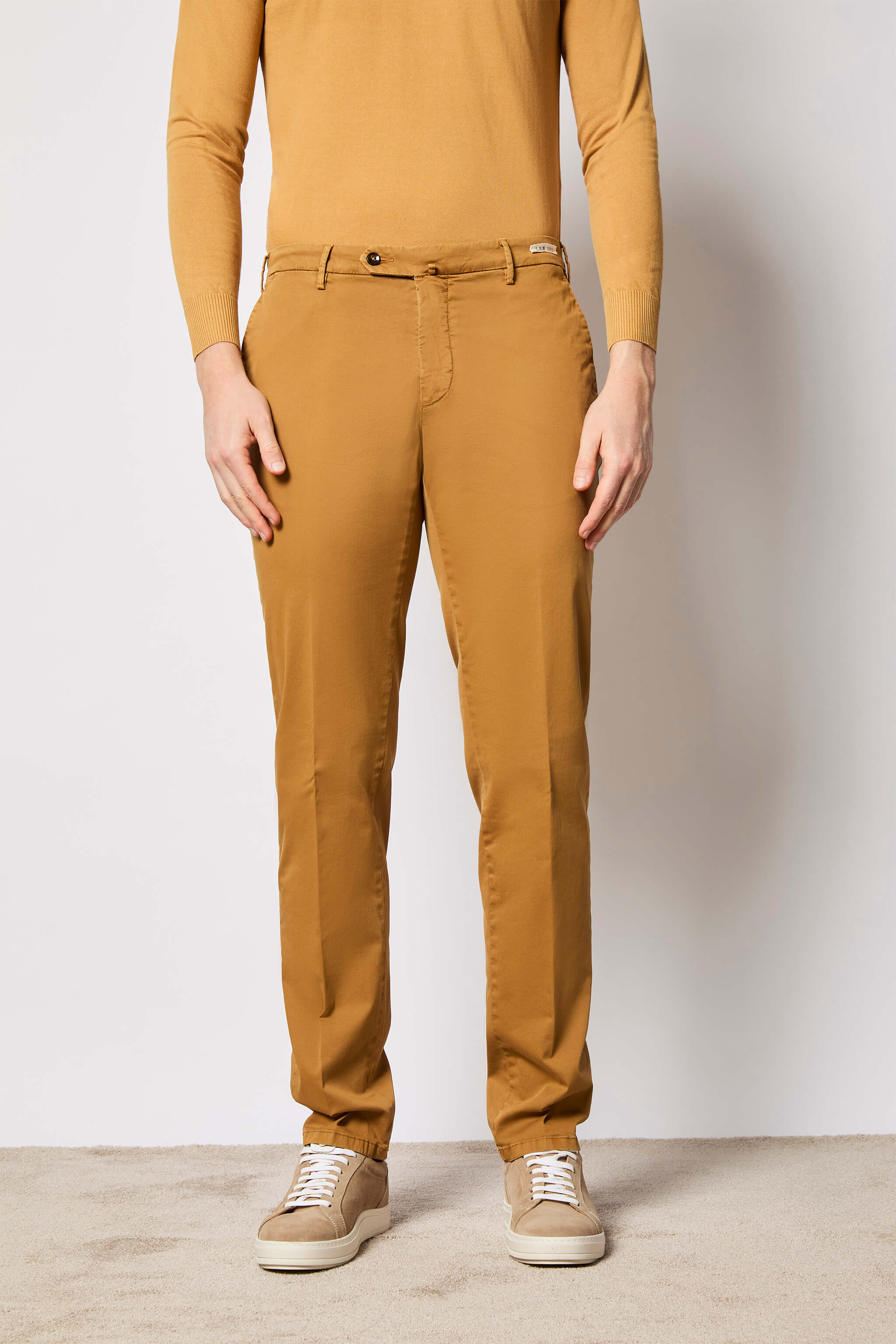 Garment-dyed ELTON pants - ochre