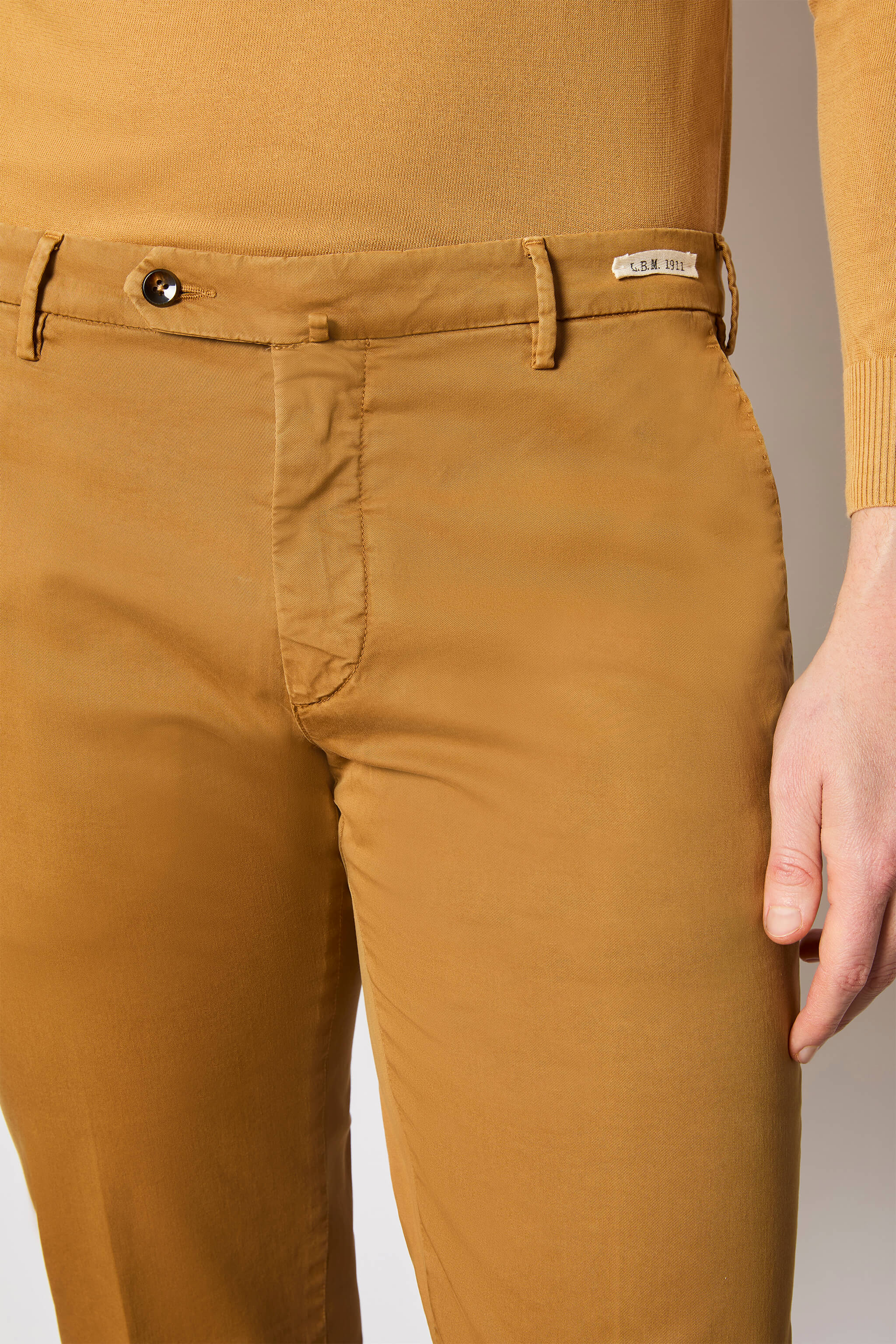 Garment-dyed ELTON pants - ochre